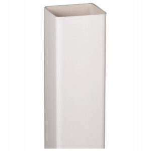 Downspout, Square, Vinyl, White, 10-Ft.