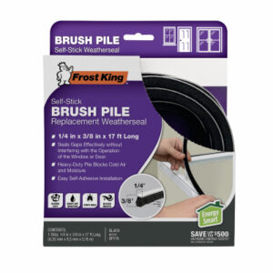 Brush Pile Self-Adhesive Weatherseal, Black, 17 Ft.