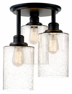 Annecy Collection Light Fixture, 3-Light,  Oil-Rubbed Bonze/Seeded Glass