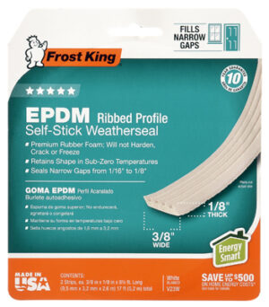 Extreme Rubber Weatherseal Tape, 3/8W x 1/8 In. T x 17 Ft.