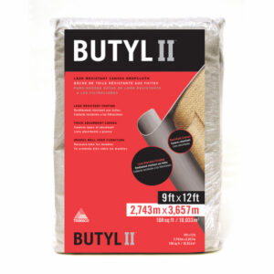 Butyl II Canvas Drop Cloth, Leak-Resistant Poly Back, 9 x 12 Ft.