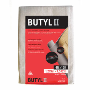 Butyl II Canvas Drop Cloth, Leak-Resistant Poly Back, 4 x 15 Ft.