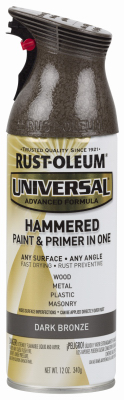 Universal 1-Coat Spray Paint, Hammered Dark Bronze, 12-oz.