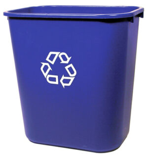 Recycling Wastebasket, Blue, 28-1/8 Qt.