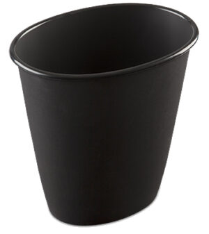 Oval Vanity Wastebasket, Black, 1.5-Gal.