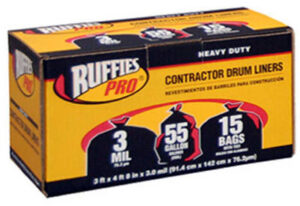 Heavy Duty Industrial Drum Liner, 55 Gallons, 15-Ct,