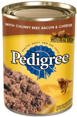 Dog Food, Chunky Beef Bacon & Cheese, 22 oz. Can