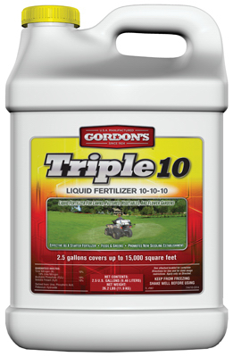 Triple 10 Liquid Fertilizer, 10-10-10, Concentrate, 2.5 Gallons, Covers 15,000 Sq. Ft.