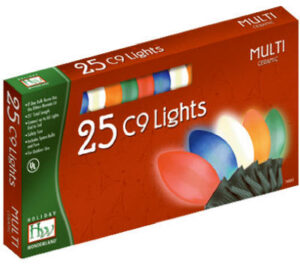 Christmas 25-Light Set, Multi-Color C9 Ceramic, 25-Ct.