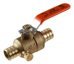 Ball Valve With Drain, Lead Free, 3/4 x 3/4 In. Brass Barb