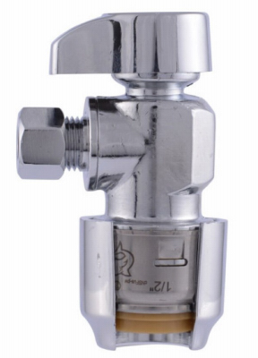 Push-Fit Compression Angle Stop, 1/2 x 1/4 In.