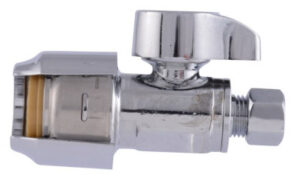 Push-Fit Straight Stop Valve, Quarter Turn, 1/2 x 1/4 In.