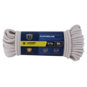 Clothesline, Cotton, Diamond Braided, 3/16 In. x 50 Ft.