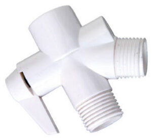 White Plastic Shower Flow Diverter