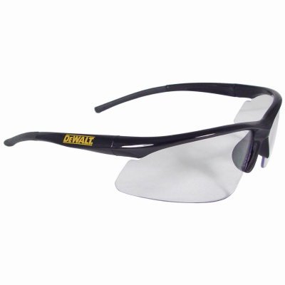Radius Protective Safety Glasses, Black Frame, Clear Lens