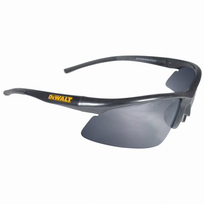 Radius Protective Safety Glasses, Black Frame, Silver Mirror Lens