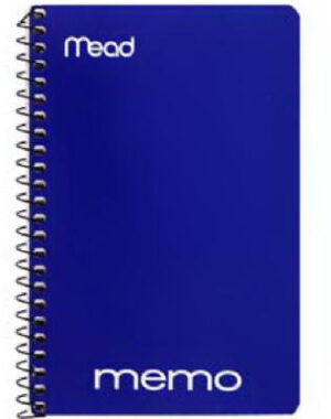 Wire-Bound Memo Book, 4 x 6 In., 40 Sheets