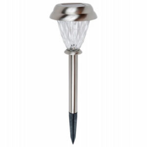 Solar Stake Lights, Stainless-Look Plastic, 4-Pk.