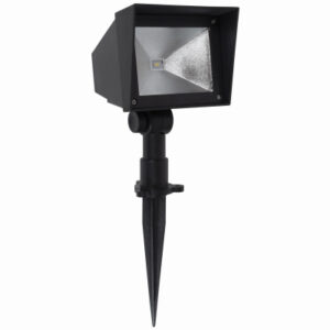 Solar Spotlights, Square Lens, Black Plastic, 20 Lumens, 2-Pk.