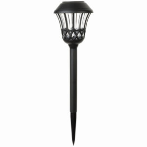 Solar Stake Lights, Black Plastic, Diamond Lens Design, 6-Pk.