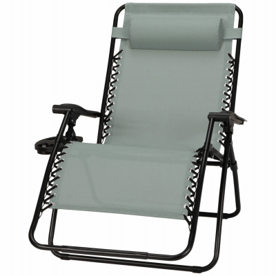Sunny Isles Zero Gravity Chair, Coated Steel Frame, Seafoam Green