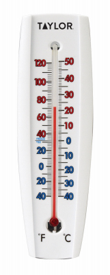 Indoor/Outdoor Thermometer, Curved, 6.75 x 2.25-In.