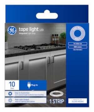 LED Tape Light Plug In Strip, Cool White, 10-Ft.