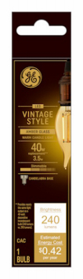 LED Vintage Candelabra Light Bulb, Candelabra Base, 4 Watt