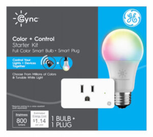 Cync Smart Bundle: 9.5 Watt Light Bulb + Plug, Full Color-Tunable White