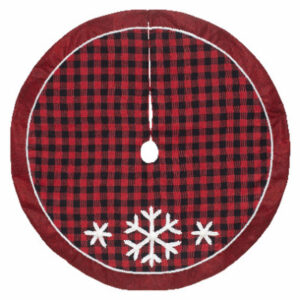 Christmas Tree Skirt, Red/Black Plaid, 48 In.