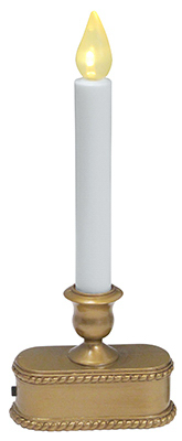 Christmas LED Lighted Candle, Battery-Operated, Gold, 9 In.