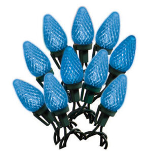 LED 25-Light Set, C9, Blue, Faceted