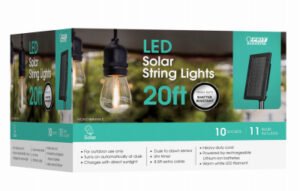 Solar LED String Light Set, 10 Sockets, 20 Ft.