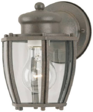 100-Watt Textured Rust Patina Wall-Mount Lantern