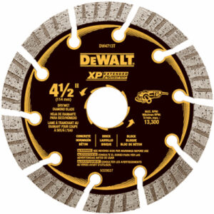 Diamond Saw Blade, Dry Cutting, Segmented, 4-1/2 In.