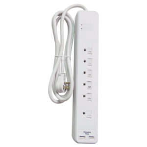 Surge Strip, 6 Outlets + 2 USB Ports
