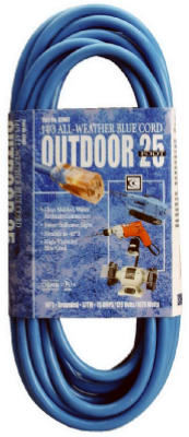 25 Ft. 14/3 SJTW-A Blue Extension Cord